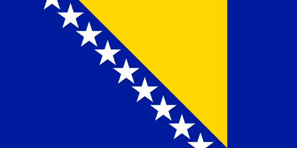 Bosnia and herzegovina balkans blue yellow colors. Free illustration for personal and commercial use.