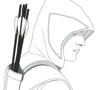 Sketch green arrow super hero. Free illustration for personal and commercial use.