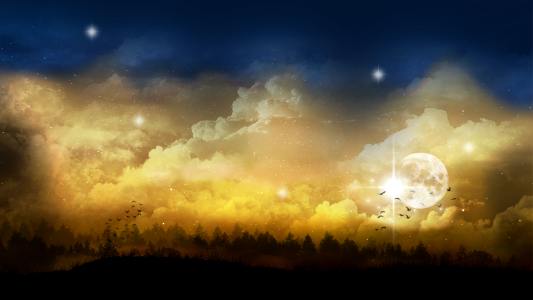 Sky spring trees. Free illustration for personal and commercial use.