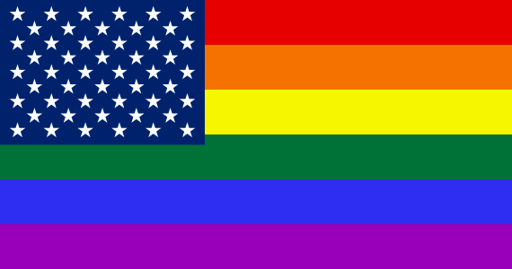 Symbol two flags together pride. Free illustration for personal and commercial use.