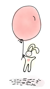 Fly pink balloon in the air. Free illustration for personal and commercial use.