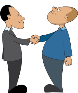 Men entrepreneur business deal. Free illustration for personal and commercial use.