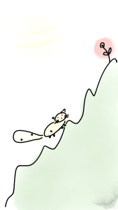 Climbing hill injured cat. Free illustration for personal and commercial use.