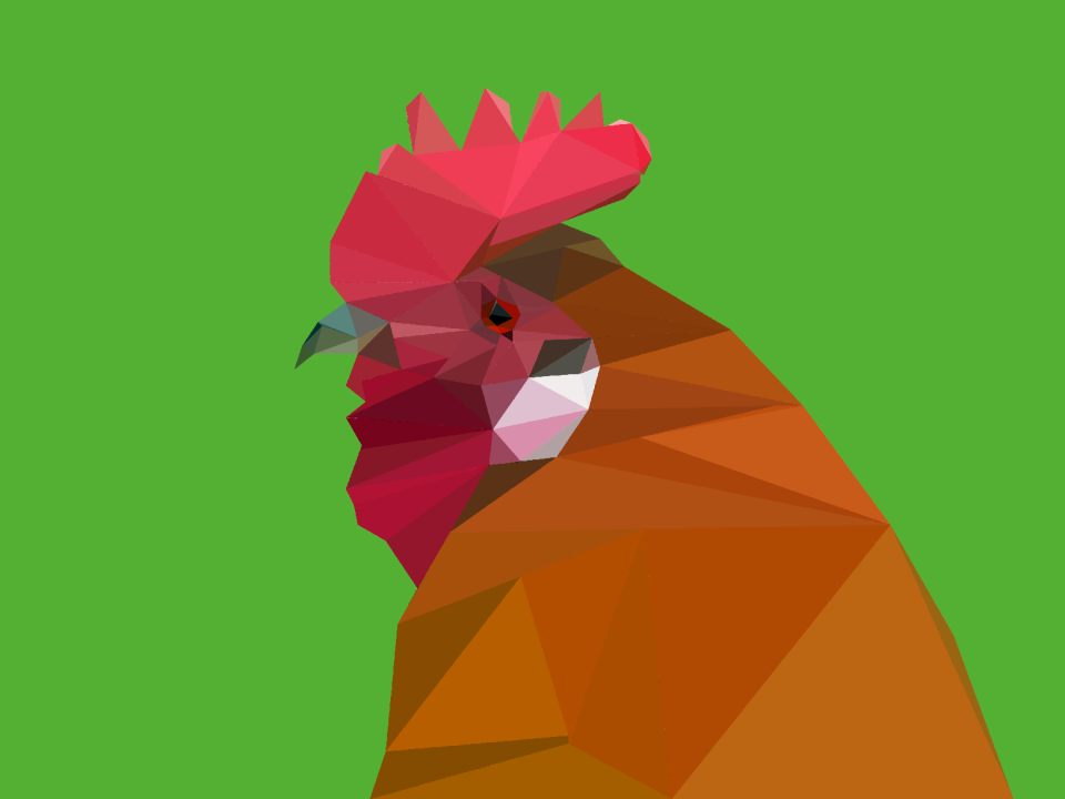 Farm lowpoly chicken. Free illustration for personal and commercial use.