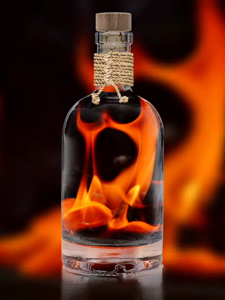 Genie bottle flame spirit. Free illustration for personal and commercial use.