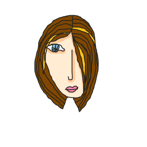 Blonde brunette eyes. Free illustration for personal and commercial use.