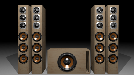 Speakers audio 3d. Free illustration for personal and commercial use.