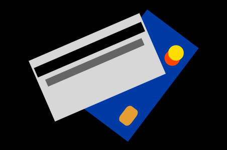 Visa debit credit. Free illustration for personal and commercial use.