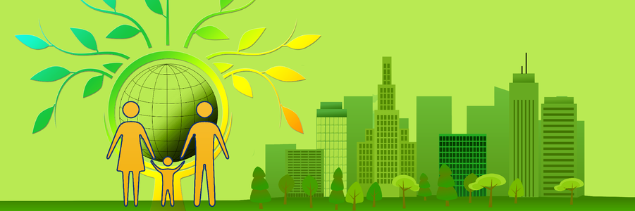 Skyline banner header. Free illustration for personal and commercial use.