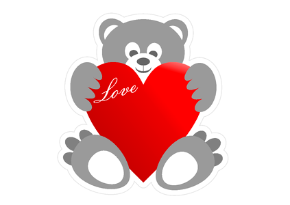 Bear heart celebration Free illustrations. Free illustration for personal and commercial use.