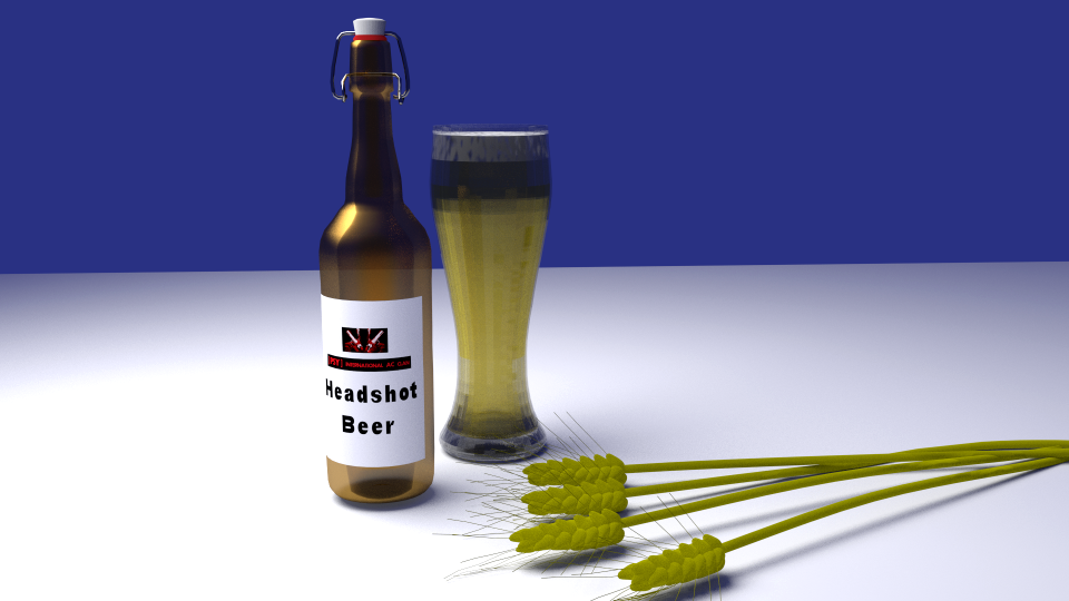 Hops beer glass bottle. Free illustration for personal and commercial use.