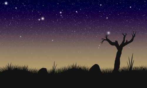 Landscape stars dry. Free illustration for personal and commercial use.