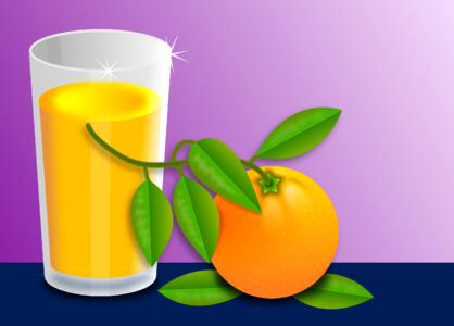 Orange tree juice drink. Free illustration for personal and commercial use.