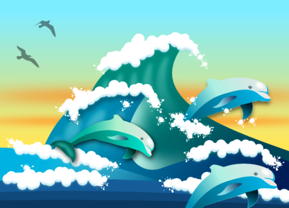 Ocean waves beach. Free illustration for personal and commercial use.