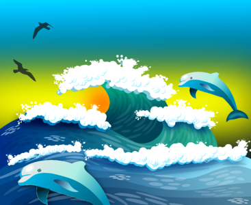 Ocean waves beach. Free illustration for personal and commercial use.