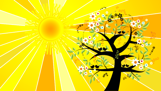 Tree background yellow background. Free illustration for personal and commercial use.