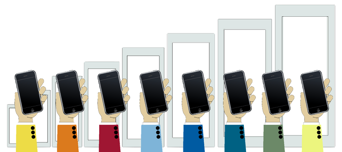 Digitization electronic smartphone. Free illustration for personal and commercial use.