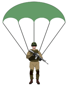 Parachuting paratrooper air. Free illustration for personal and commercial use.