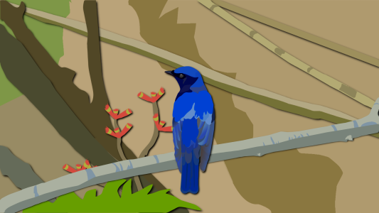 Blue bird paint animal. Free illustration for personal and commercial use.