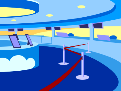 Airport information reception. Free illustration for personal and commercial use.