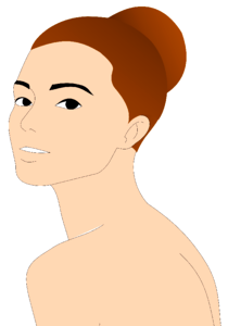 Cartoon female face. Free illustration for personal and commercial use.