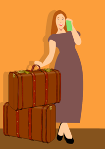 Smiling vacation woman. Free illustration for personal and commercial use.
