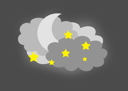 Month clouds night. Free illustration for personal and commercial use.