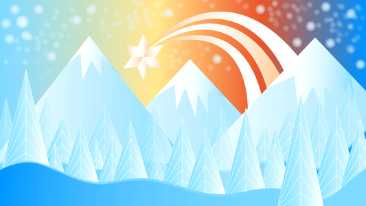 Mountains snow christmas. Free illustration for personal and commercial use.