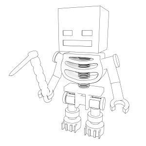 Minecraft game nocolor. Free illustration for personal and commercial use.