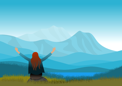 Horizon hills blue. Free illustration for personal and commercial use.