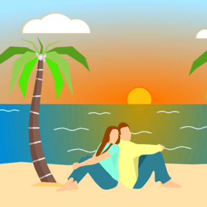Vacation husband wife. Free illustration for personal and commercial use.