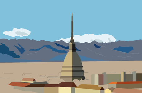Panoramic landscape italy. Free illustration for personal and commercial use.