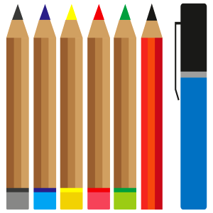 Colorful colored pencils draw. Free illustration for personal and commercial use.