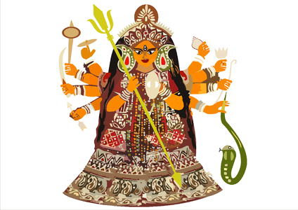Hindu puja india. Free illustration for personal and commercial use.