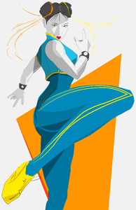 Street fighter illustration girl. Free illustration for personal and commercial use.