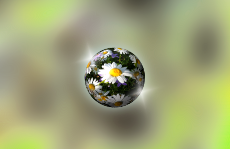 Summer glass ball object in glass ball. Free illustration for personal and commercial use.