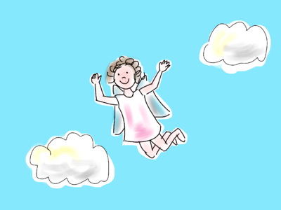 Clouds flying angel wings. Free illustration for personal and commercial use.