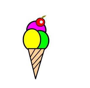 Ice cream scoop delicious tasty. Free illustration for personal and commercial use.