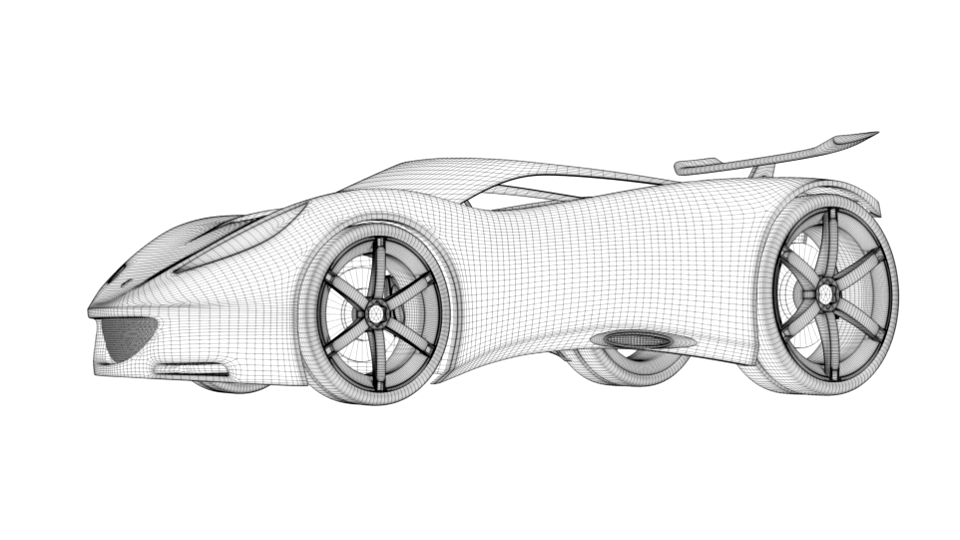 Sports car automobile contour. Free illustration for personal and commercial use.