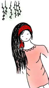 Long hair female person. Free illustration for personal and commercial use.