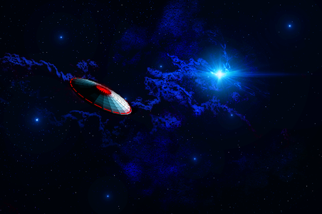 Futuristic cover space cruiser. Free illustration for personal and commercial use.