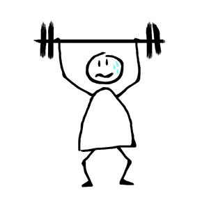 Gym effort toil. Free illustration for personal and commercial use.