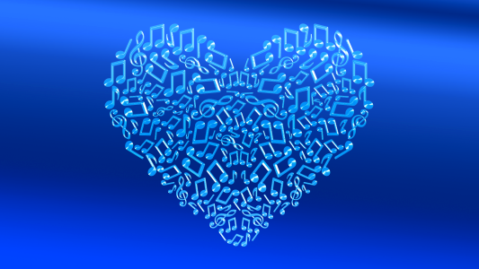 Music valentine love. Free illustration for personal and commercial use.