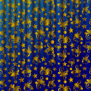 Curtain blue gold. Free illustration for personal and commercial use.