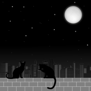 Cats night Free illustrations. Free illustration for personal and commercial use.