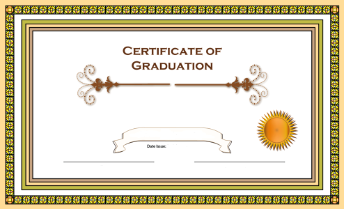 Stained glass achievement diploma. Free illustration for personal and commercial use.
