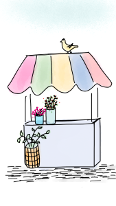 Booth stand bird. Free illustration for personal and commercial use.