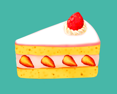 Delicious baking cake with strawberry. Free illustration for personal and commercial use.