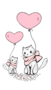 Kitten heart pink. Free illustration for personal and commercial use.