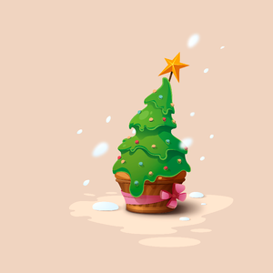 Winter spruce christmas tree. Free illustration for personal and commercial use.